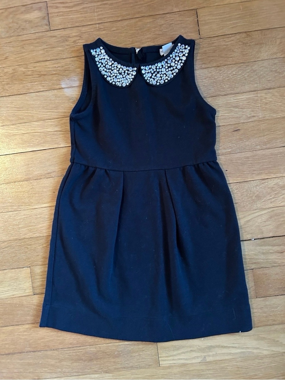 Crewcuts Black Sleeveless Dress with Jeweled Collar